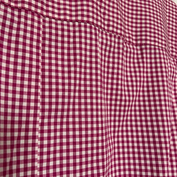 Women's Talbots Midi Sleeveless Pink White Gingham Shirt Dress Cotton Size 4P - Picture 7 of 7